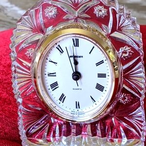 🇲🇫 NWT 1998 FRENCH COLLECTIONS CRISTAL D'ARQUES 24% CRISTAL QUARTZ CLOC